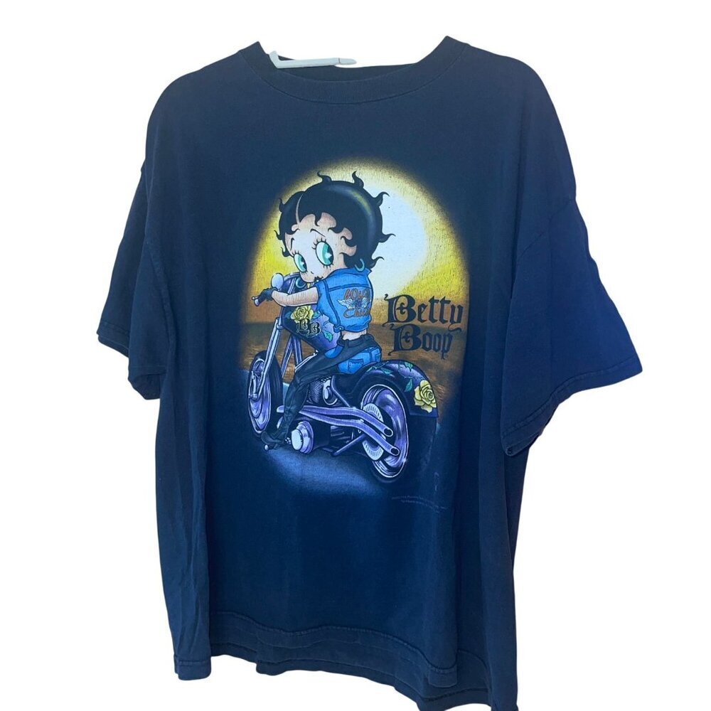 Delta Vintage Mens T Shirt Size XL Black Betty Boop 2003 Wild Child Pure Cotton